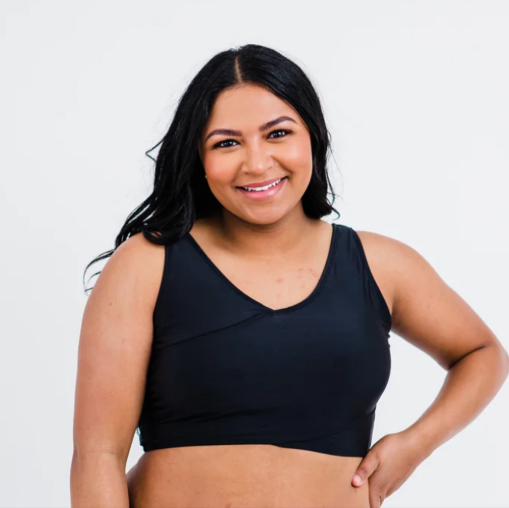 Coral Reef - Women's Black Swim Bikini Top